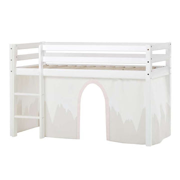 Hoppekids ECO Dream - Halvhög loftsäng m. WINTER WONDERLAND Gardin - 70x160 cm. - Inte delbar 