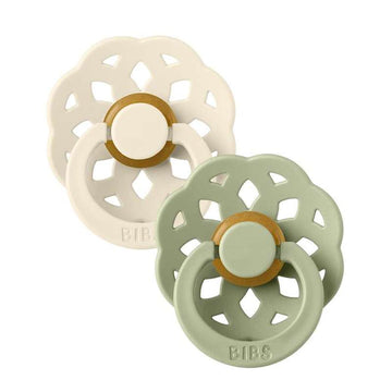 Bibs Boheme Napp - 2-Pack - strl. 2 - naturgummi - Elfenben/Salvia 
