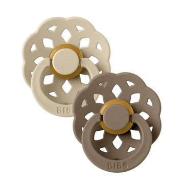 Bibs Boheme Napp - 2-Pack - strl. 2 - naturgummi - Vanilj/Mörk Ek 