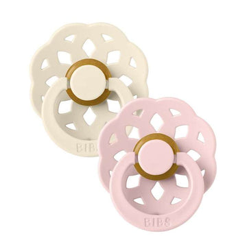 Bibs Boheme Napp - 2-Pack - strl. 2 - naturgummi - Elfenben/Blomma 