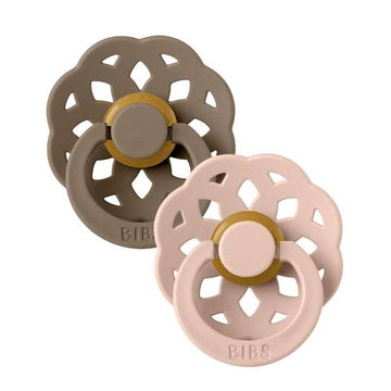 Bibs Boheme Napp - 2-Pack - strl. 2 - naturgummi - Mörk ek/Blush 