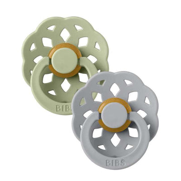 Bibs Boheme Napp - 2-Pack - strl. 1 - naturgummi - Salvia/Moln 