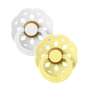 BIBS Rund Boheme Napp - 2-Pack - Strl. 2 - Naturgummi - White/Sunshine