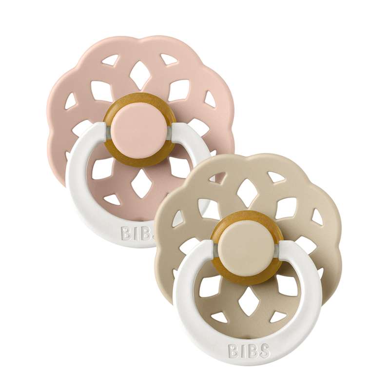 Bibs Boheme Napp - 2-Pack - strl. 1 - naturgummi - GLOW - Blush/Vanilj 