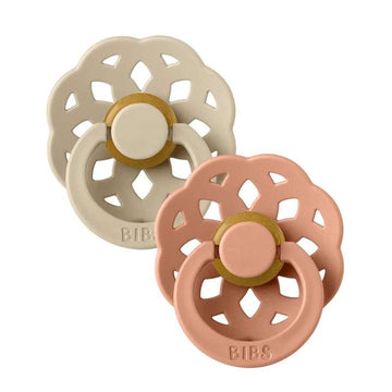 Bibs Boheme Napp - 2-Pack - strl. 2 - naturgummi - Vanilj/Persika 