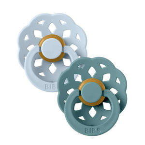 BIBS Rund Boheme Napp - 2-Pack - Str. 2 - Naturgummi - Baby Blue/Island Sea