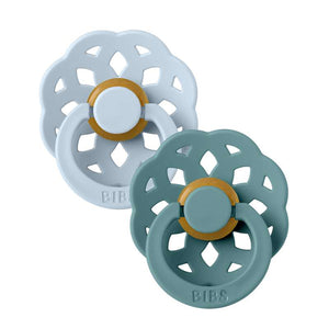 Bibs Boheme Napp - 2-Pack - strl. 1 - naturgummi - Baby Blue/Island Sea 