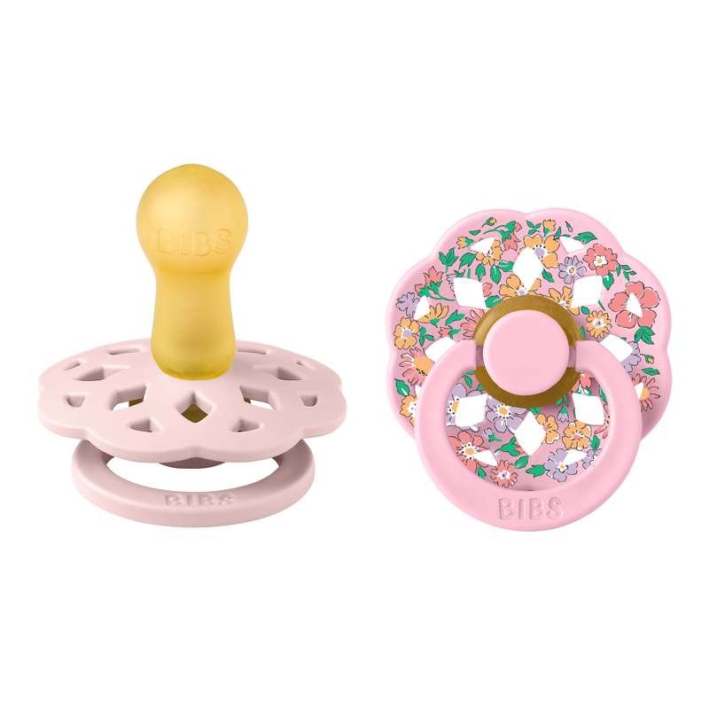 BIBS Rund bohem napp - 2-pack - strl. 2 - naturgummi - Liberty - Oscar Meadow/Blossom Mix 