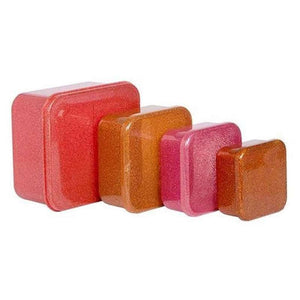 A Little Lovely Company Matlåda - och Snackboxset - 4 st. - Glitter - Autumn Pink