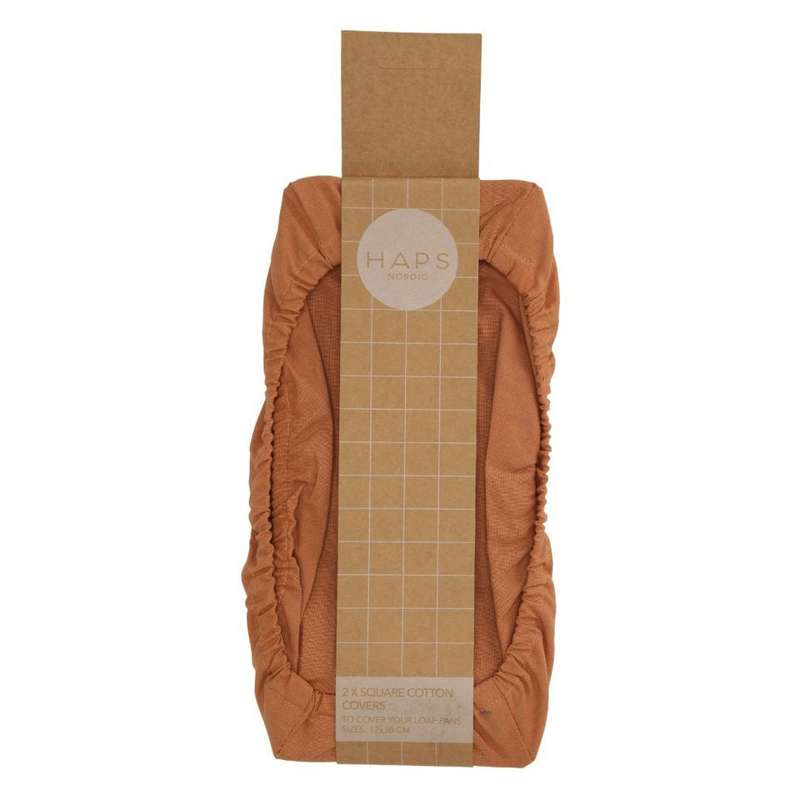 HAPS Nordic Bomullstäckningar - Fyrkantiga - 2-Pack - Terrakotta 
