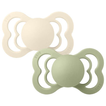 Bibs Supreme Napp - 2-Pack - strl. 2 - naturgummi - Elfenben/Salvia 