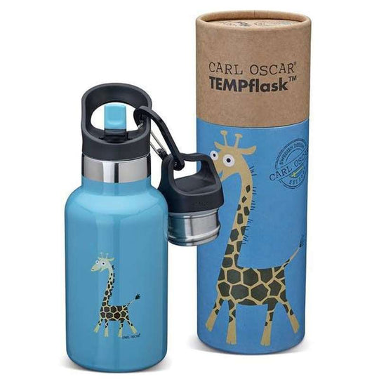Carl Oscar TEMPflask Vattenflaska - 0,35L - Giraff - Turkos
