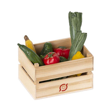 Maileg Trälåda med Grönsaker och Frukt - Miniatyr 