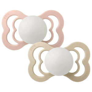 Bibs Supreme Napp - 2-Pack - strl. 2 - naturgummi - GLOW - Blush/Vanilla 