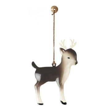 Maileg Julornament i Metall - Bambi - Grå - 9 Cm. 