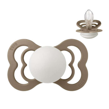 BIBS Symmetrisk Supreme napp - strl. 2 - Silikon - GLOW - Dark Oak 