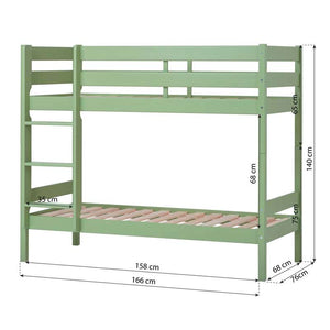 Hoppekids ECO Comfort våningssäng (flera storlekar) - Ljusgrön