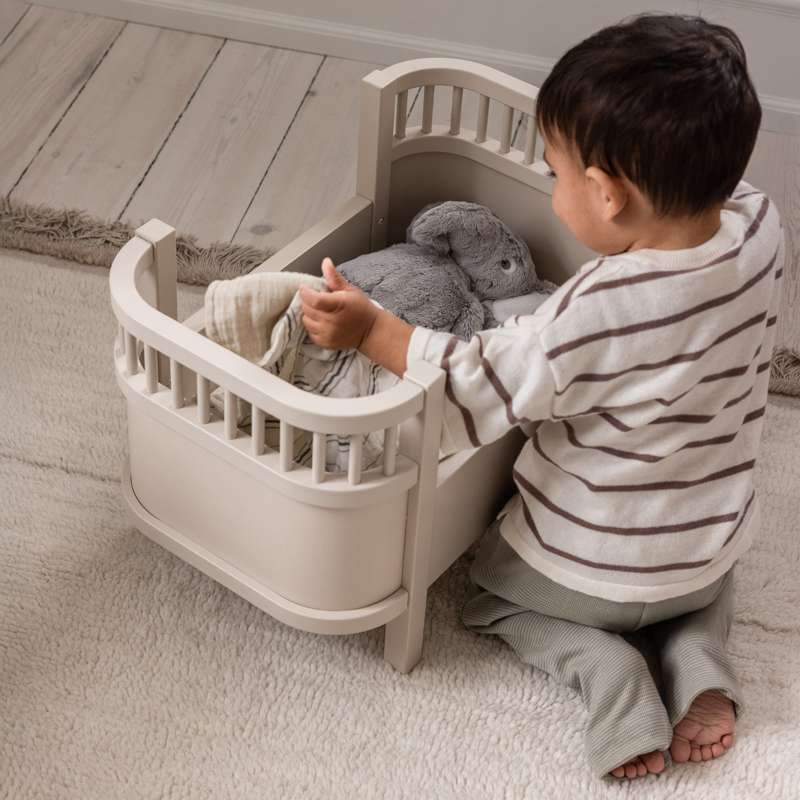 Sebra Docka säng + Madrass - FSC™ 100% - Björkbark Ros 