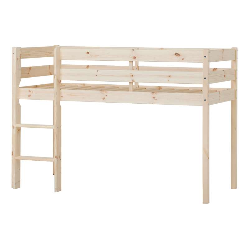 Hoppekids ECO Comfort - Halvhög loftsäng - Fler Storlekar - Naturlig 