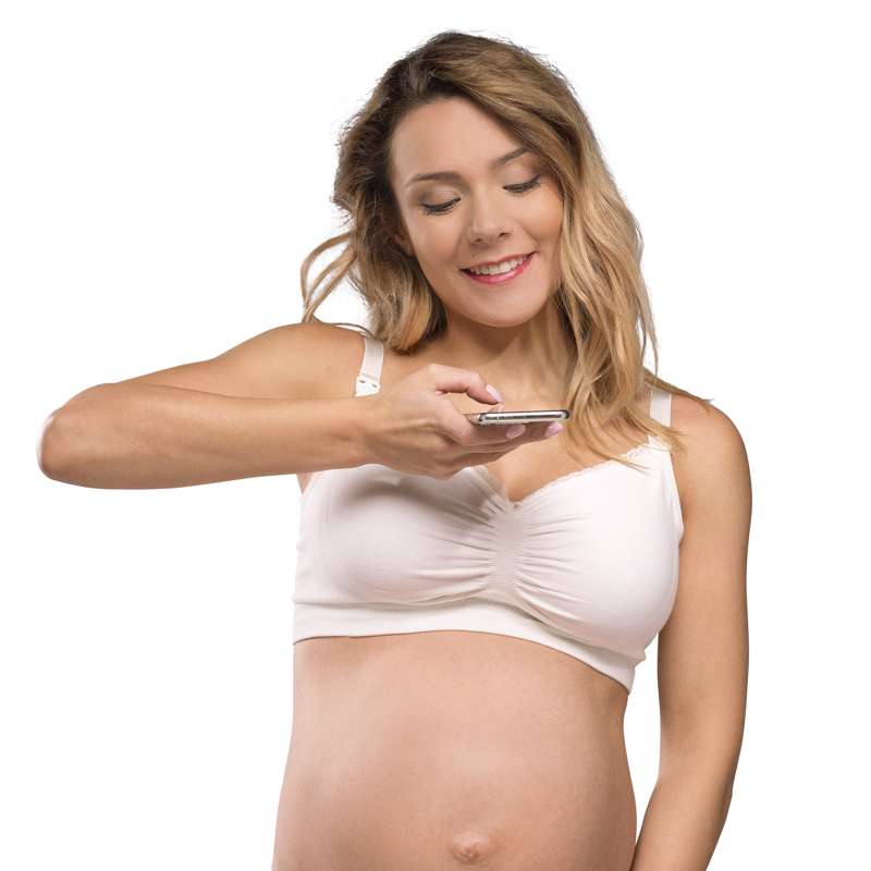 Carriwell New Mum Ekologisk amnings-bh sömlös - vit 
