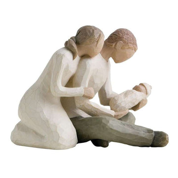 Willow Tree Nytt livsfigur (mor och far med spädbarn) 