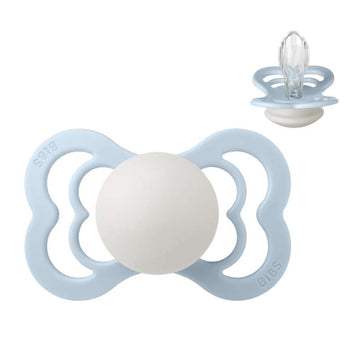 BIBS Symmetrisk Supreme napp - strl. 2 - Silikon - GLOW - Baby Blue 