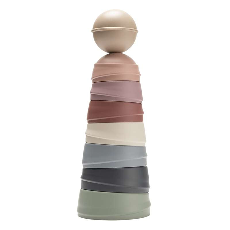 BIBS Spela - Wobbly Tower - Tumletorn - Pastellregnbåge 
