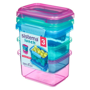 Systembehållare för matförvaring - 3-pack - Lunchpaket - 400 ml - Ass.