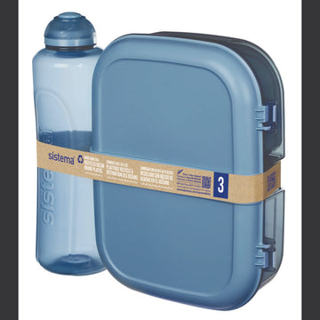 Sistema Ocean Bound Matlåda och Drickflaska - Ribbon Lunch To Go - 1.1L - Mountain Blue 
