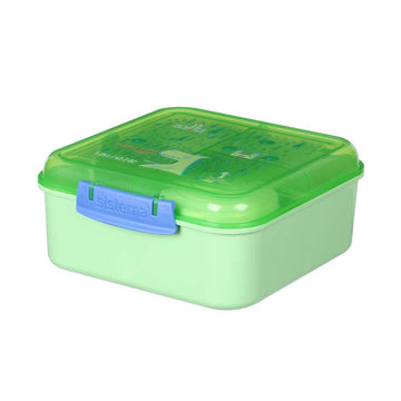 Sistema Bento Cube Lunch - Madkasse m. Bæger - Kids - 1.25L - Dragon/Cucumber