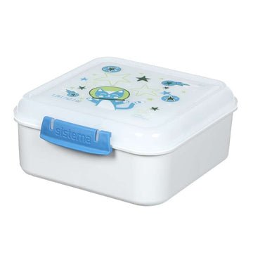 Sistema Bento Cube Lunch - Madkasse m. Bæger - Kids - 1.25L - Space Kitty/White
