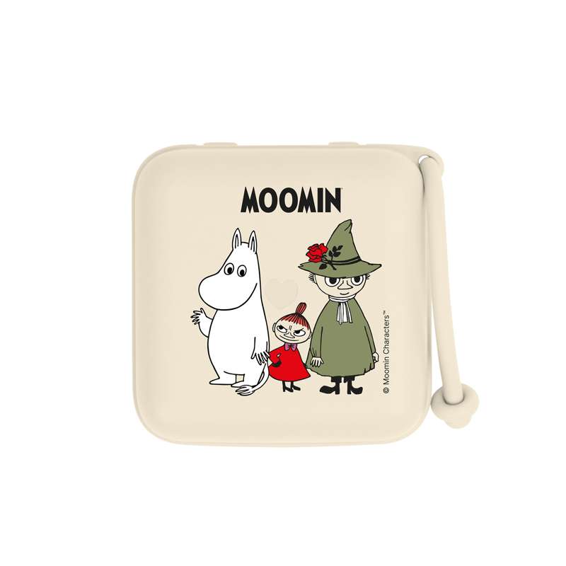 BIBS Tillbehör Nappbox - Suttebox m. Plats för 3 nappar - Mumin - Elfenben 