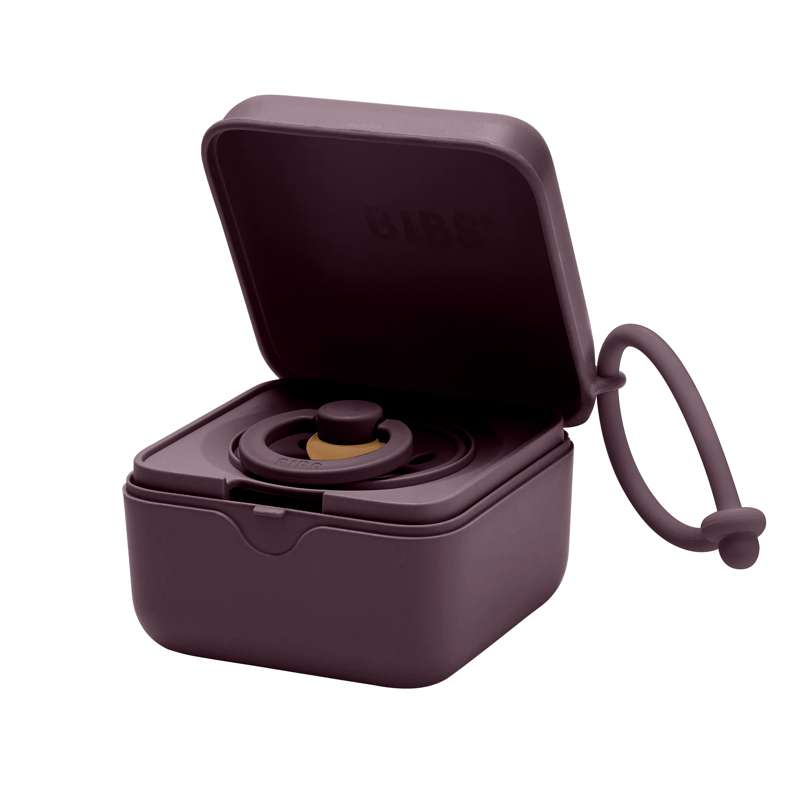 BIBS Tillbehör Napphållare - Silikon - Suttebox med plats för 3 nappar - Plommon 