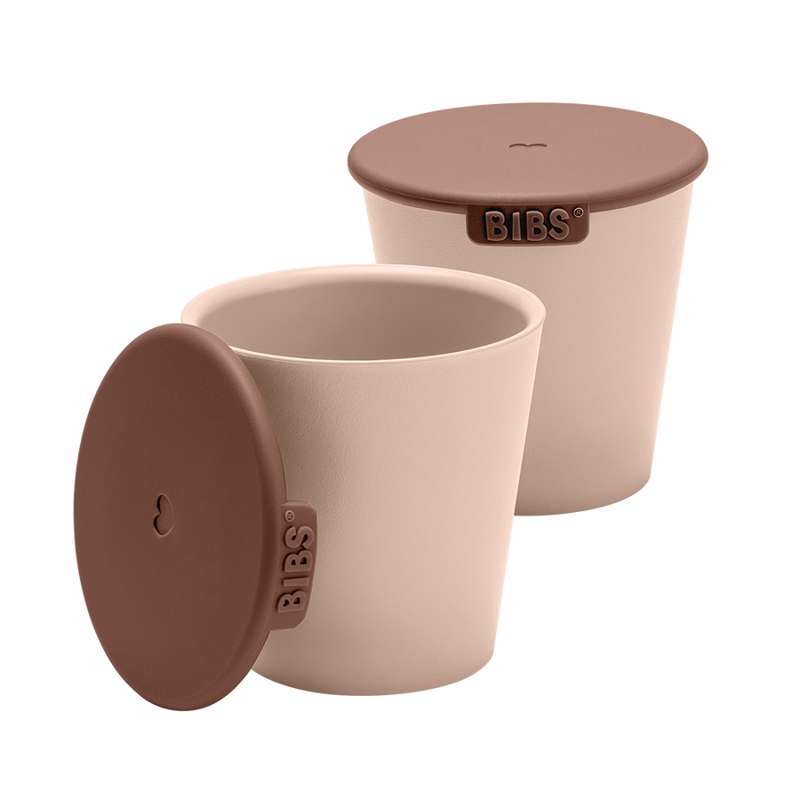 BIBS Middag Kopsätt - Två Koppar m. Lock - Blush 