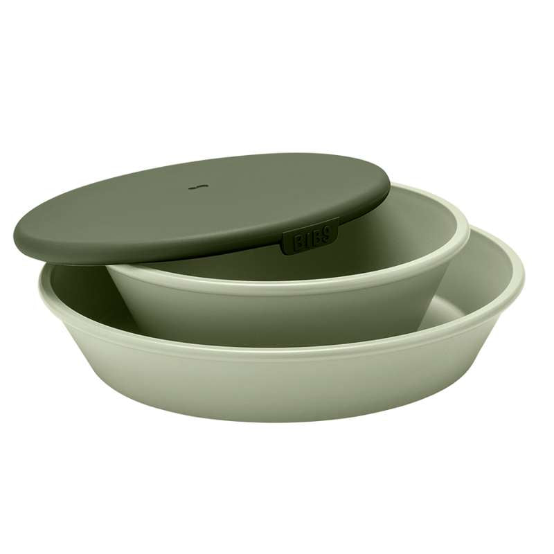 BIBS Middagssätt - Tallrik och Skål m. Lock - Salvia 