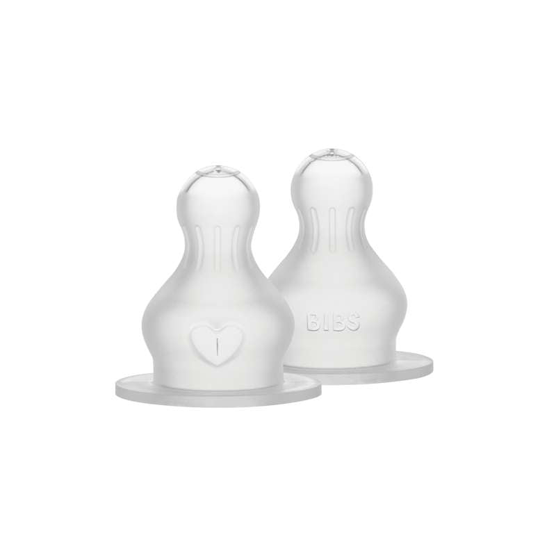 BIBS Flaska - Tillbehör - Suttehuvud - Silikon/Rund - 2-Pack - Tjock Flöde 