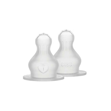 BIBS Flaska - Tillbehör - Suttehuvud - Silikon/Rund - 2-Pack - Tjock Flöde 