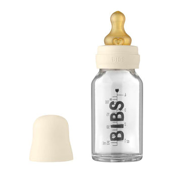 BIBS Flaska - Sutteflaskeset - Glas - Latex/Rund - 110 ml. - Elfenben 