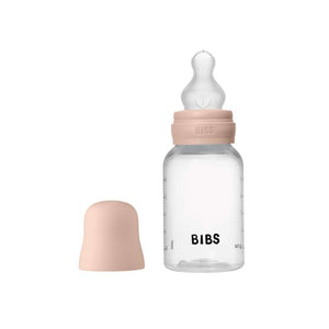 BIBS Flaska - Sutteflaskesätt - Plast - Silikon/Långsam Flöde/Rund - 150 ml. - Blush 