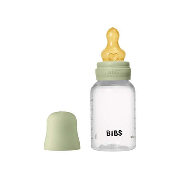 BIBS Flaska - Sutteflaskeset - Plast - Latex/Långsam Flöde/Rund - 150 ml. - Salvia 