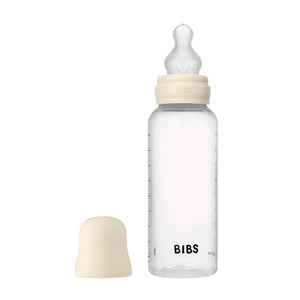 BIBS Flaska - Sutteflaskesätt - Plast - Silikon/Medium Flöde/Rund - 270 ml. - Elfenben 