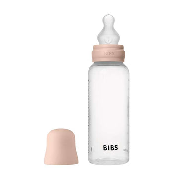 BIBS Flaska - Sutteflaskesätt - Plast - Silikon/Medium Flöde/Rund - 270 ml. - Blush 