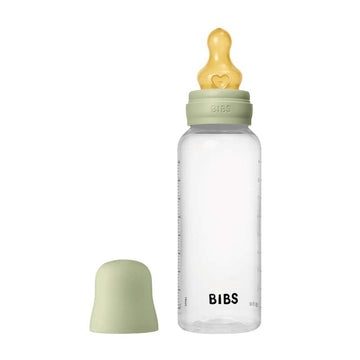 BIBS Flaska - Sutteflaskeset - Plast - Latex/Mellan Flöde/Rund - 270 ml. - Salvia 