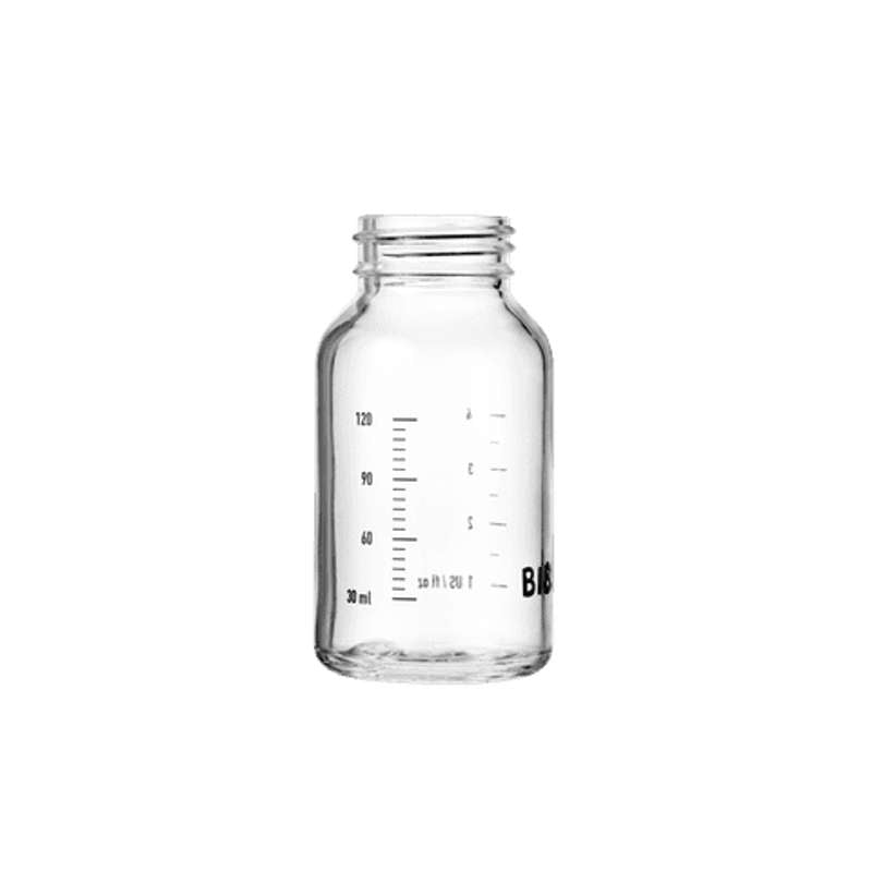 BIBS Flaska - Tillbehör - Liten Sutteflaska - Glas - 120 ml. 