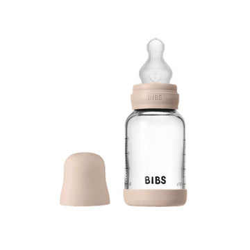 BIBS Bottle - Sutteflaskesæt - Glas - Silikone/Slow Flow/Rund - 120 ml. - Blush