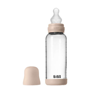 BIBS Flaska - Sutteflaskesätt - Glas - Silikon/Medium Flöde/Rund - 240 ml. - Blush 
