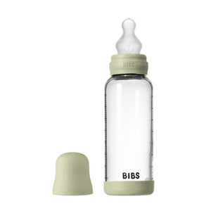 BIBS Flaska - Sutteflaskeset - Glas - Silikon/Medium Flow/Rund - 240 ml. - Salvia 