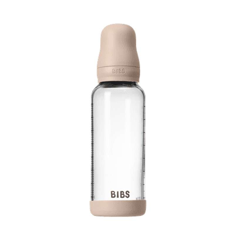 BIBS Flaska - Sutteflaskeset - Glas - Latex/Mellan Flöde/Rund - 240 ml. - Blush 
