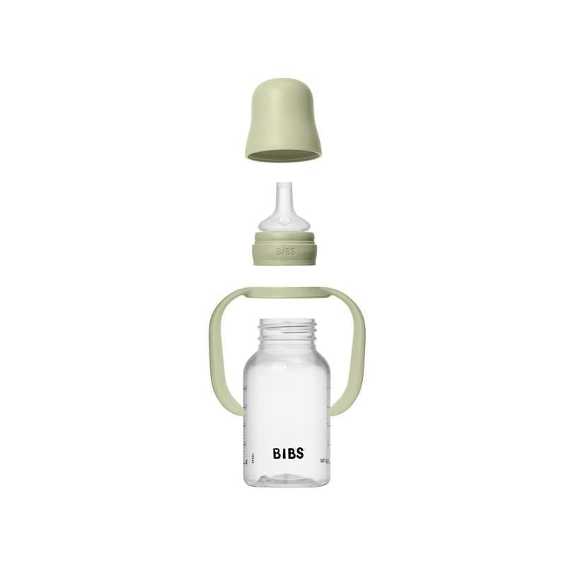 BIBS Flaska - Sutteflaskesätt - Plast - Silikon - Sippy - 150 ml. - Salvia 