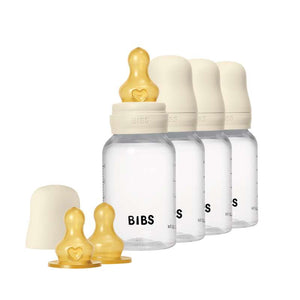 BIBS Flaska - Sutteflaskesätt - 4 st. - Plast - naturgummi - 150 ml. - Elfenben 